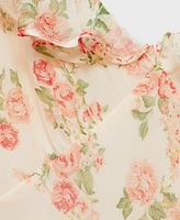 Mango Women's Bow Detail Floral Midi Dress