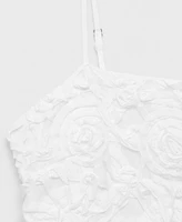 Mango Women's Short Floral Texture Dress