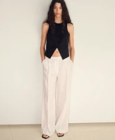 Mango Women's Linen-Blend Suit Vest