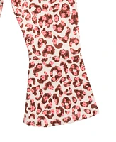 Rare Editions Baby Girls 3-Piece Ruffle Top, Leopard Flare Pants and Headband Set