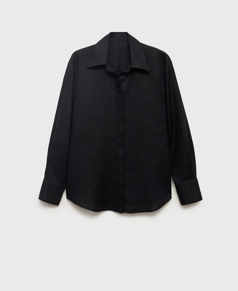 Mango Women's Linen Oversized Shirt