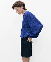 Mango Women's English Embroidery Blouse