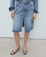 Mango Women's Denim Midi Skirt