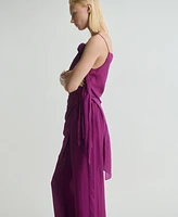 Mango Women's Flowy Straight-Fit Pants