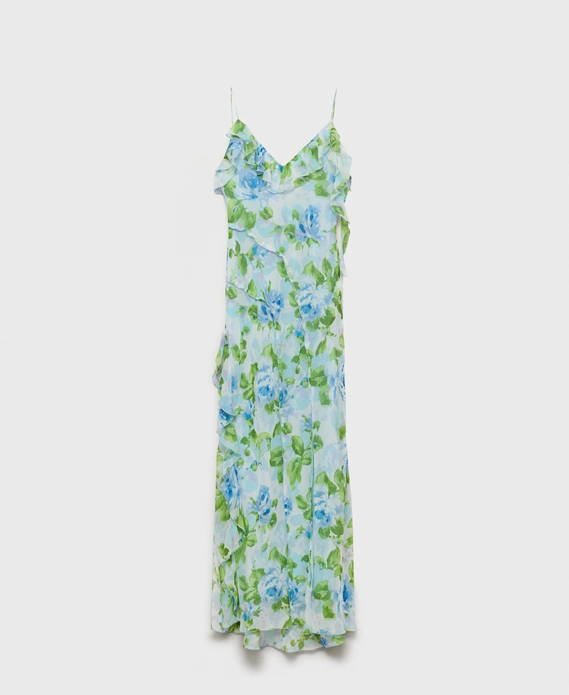 Mango Women's Ruffled Floral Print Dress