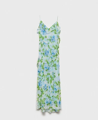 Mango Women's Ruffled Floral Print Dress