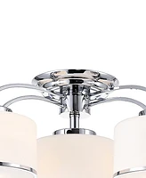 Cwi Lighting 28" Metal Frosted 4 Light Drum Shade Flush Mount