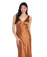 Morgan & Company Women's Cowl-Back Charmeuse Gown