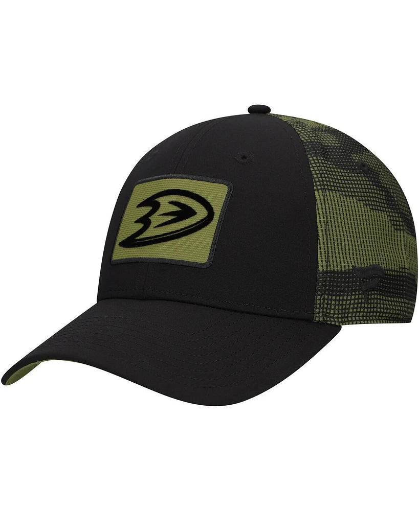 Fanatics Men's Black Anaheim Ducks Authentic Pro Military Appreciation Adjustable Hat