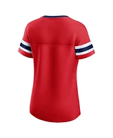 Fanatics Women's Red Washington Capitals Iconic Athena Lace-Up T-Shirt