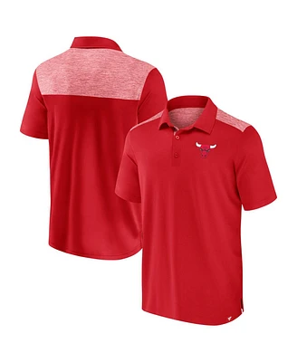Fanatics Men's Red Chicago Bulls Iconic Brushed Blocked Polo Shirt