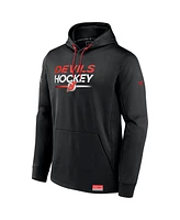 Fanatics Men's Black New Jersey Devils Authentic Pro Fleece Pullover Hoodie
