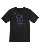 Nike Little Boys and Girls Black Miami Marlins 2025 City Connect Logo T-Shirt