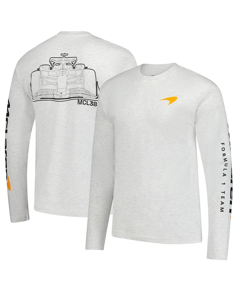 Outerstuff Men's Heather Gray McLaren F1 Team Outlined Car Long Sleeve T-Shirt