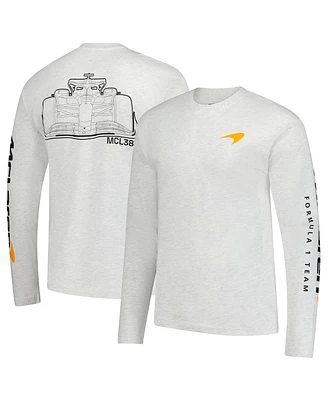 Outerstuff Men's Heather Gray McLaren F1 Team Outlined Car Long Sleeve T-Shirt