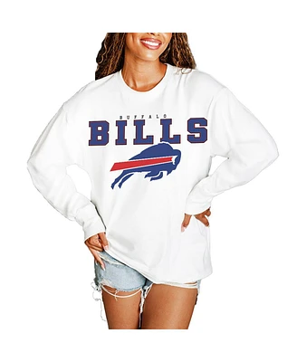 Gameday Couture Women's White Buffalo Bills Big Goals Oversized Long Sleeve T-Shirt
