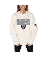 Gameday Couture Women's Cream Las Vegas Raiders Premium Fleece Drop Shoulder Pullover Sweatshirt
