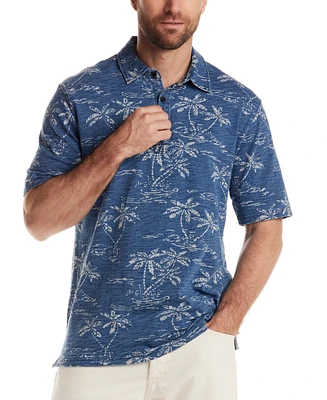 Weatherproof Vintage Men's Short Sleeve Tropical Print Polo Shirt