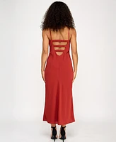 Seni & Cade Juniors' Pleated Bust Sleeveless Midi Dress