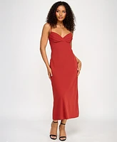 Seni & Cade Juniors' Pleated Bust Sleeveless Midi Dress