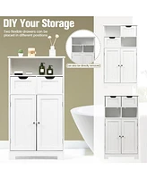 Bathroom Wooden Side Cabinet with 2 Drawers and 2 Doors