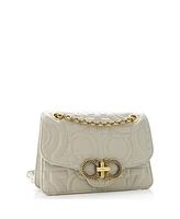 Pre-Owned Salvatore Ferragamo Medium Gancini Turnlock Flap Bag Gancini Quilted Leather
