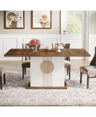 Tribesigns 55" Rectangular Dining Table for 4 to 6 People, Dining Room & Living Room