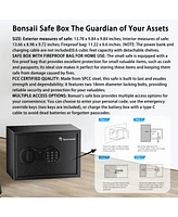 Bonsaii Safe Box with Fireproof Bag, Home Safe with Removable Shelf for Money Documents Jewelry Valuables, 0.6 Cubic Feet, 9.84"D x 13.78"W