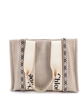 Pre-Owned Chloe Medium Woody Friendship Tote Canvas