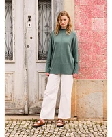 Celtic & Co. Women's Drape Funnel Neck Sweater