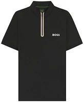 Boss by Hugo Men's Stretch-Mesh Jersey Zip-Neck T-Shirt