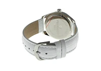 Peugeot Women's Watch 40mm Bold Crystal Bezel Leather Strap