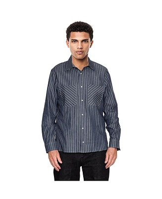 Level 7 Men's American Heritage Collection Indigo Stripe Shirt