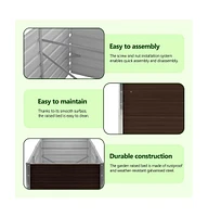 Garden Raised Bed Brown 94.5"x31.5"x17.7" Galvanized Steel