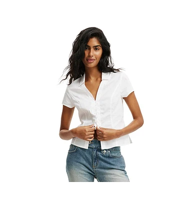 Cotton On Women's Short Sleeve Fitted Shirt