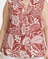 Nydj Plus Sleeveless Pintuck Top