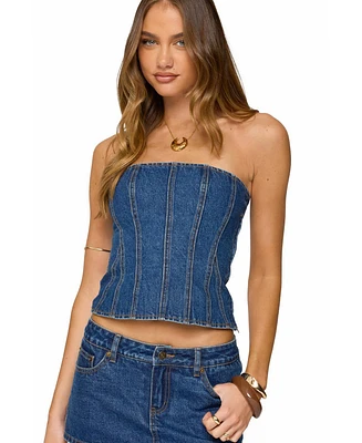 Edikted Women's Camelia Strapless Denim Corset