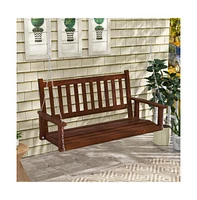 3-Person Wooden Outdoor Porch Swing with 800 lbs Weight Capacity