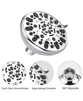 Rainsken Bar Combo Rain Showerhead, Drill-Free Stainless Steel Slide, 7-Setting Hand, Dual Shower Head Spa System