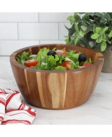 MegaChef 2 Piece 8.5 Inch Acacia Wood Salad Bowl Set