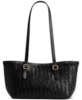 Coach Woven Leather Swing Tote Bag