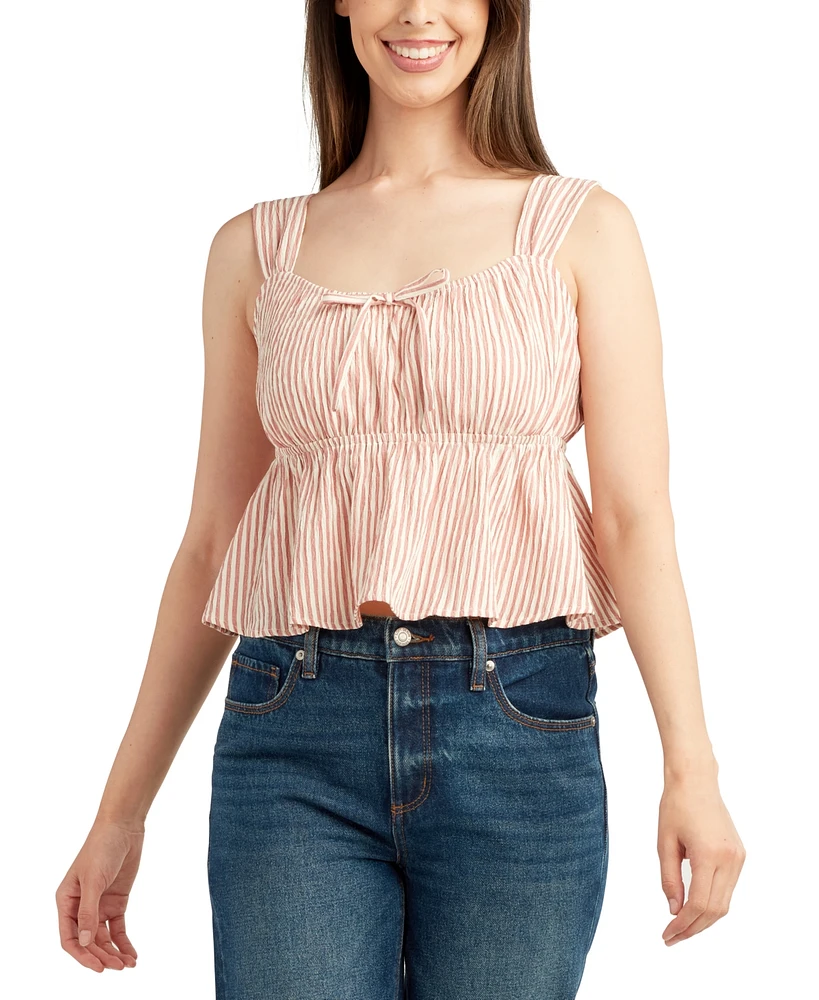 Bcx Juniors' Striped Sleeveless Babydoll Top