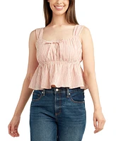 Bcx Juniors' Striped Sleeveless Babydoll Top