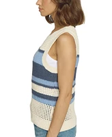 Central Park West Women's Textured Stripe Tank Top