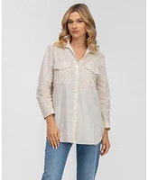 Pietro Brunelli Milano Women's Linen & Cotton Button-Up Shirt