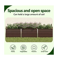 Garden Raised Bed Galvanized Steel 94.5"x15.7"x17.7