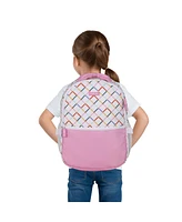 Packed Party Colorful Connecting Squares Youth Girl White 17” Backpack Set