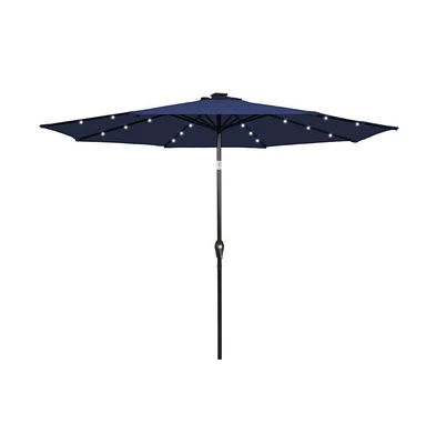 9 Feet Solar Led Lighted Patio Market Umbrella with Tilt Adjustment without Base