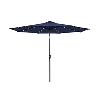9 Feet Solar Led Lighted Patio Market Umbrella with Tilt Adjustment without Base