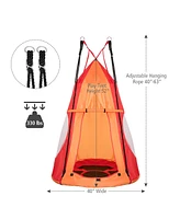 Sugift Kids 2-in-1 40 Inch Hanging Chair Detachable Swing Tent